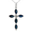 1.73ct Sapphire Cross Pendant in 10KT White Gold