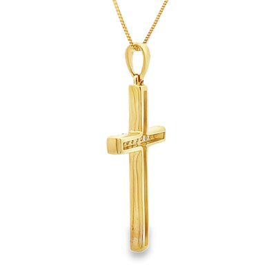 .22ct Diamond Cross Pendant in 14KT Yellow Gold