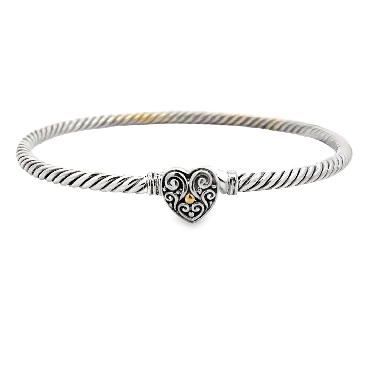 Bracelet jonc élégant en argent sterling avec or 18KT