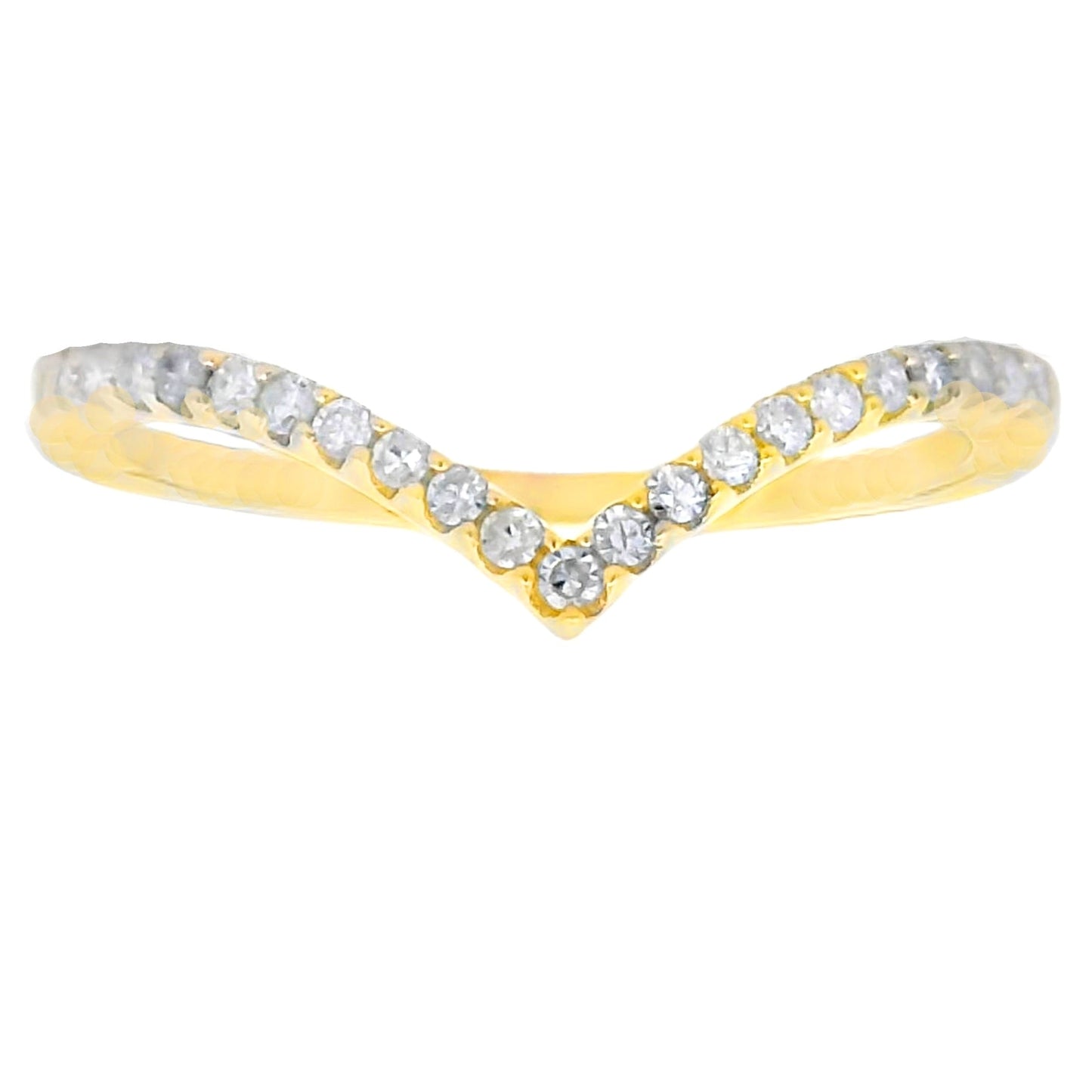 Anillo de Banda de Moda con Diamante de 0.14ct en Oro Amarillo de 14KT