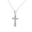 Colgante de Cruz de Diamante de 0.12ct en Oro Blanco de 14KT