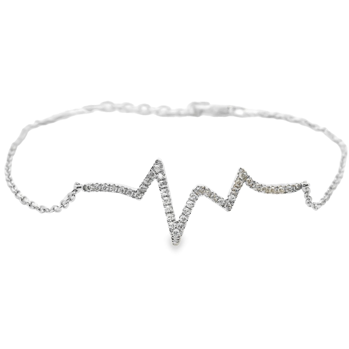 Bracelet en diamant naturel de 0,10 ct en or blanc 14KT