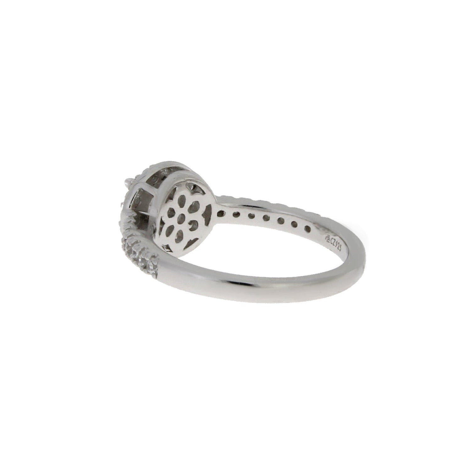 Natural Cubic Zirconium Ring in Sterling Silver