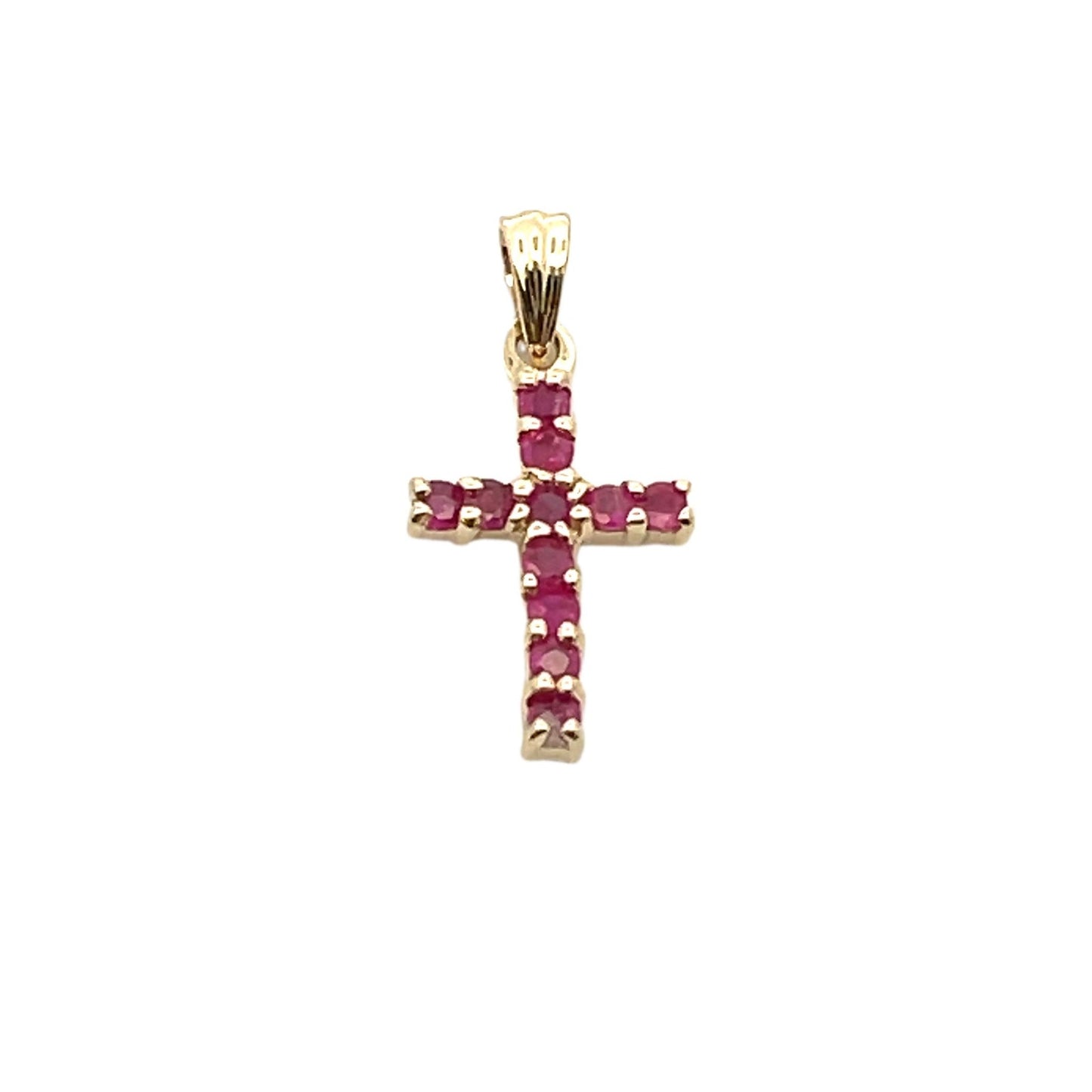 .21ct Ruby Cross Pendant in 10KT Yellow Gold