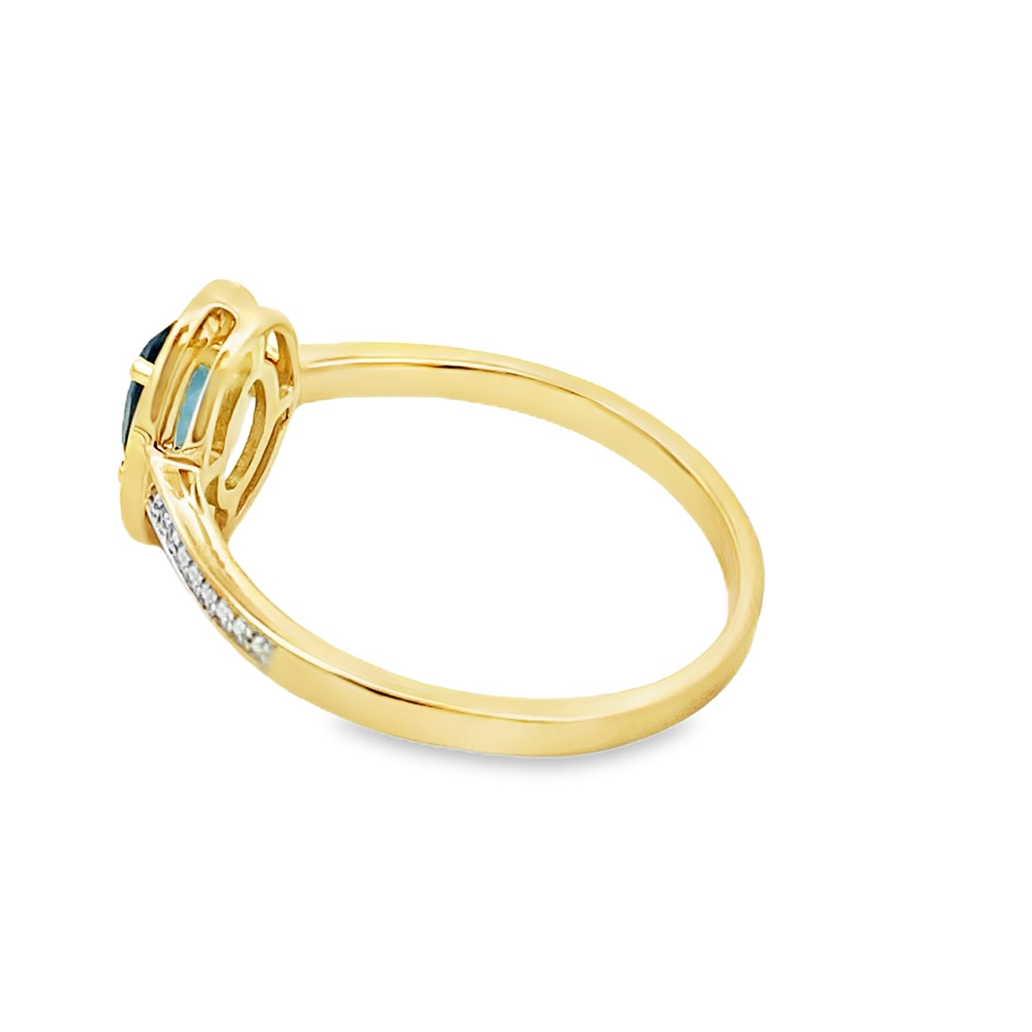 .59ct London Blue Topaz & Diamond Ring in 10KT Yellow Gold