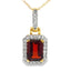 Colgante de Granate y Diamante de 1.31ct en Oro Amarillo de 10KT