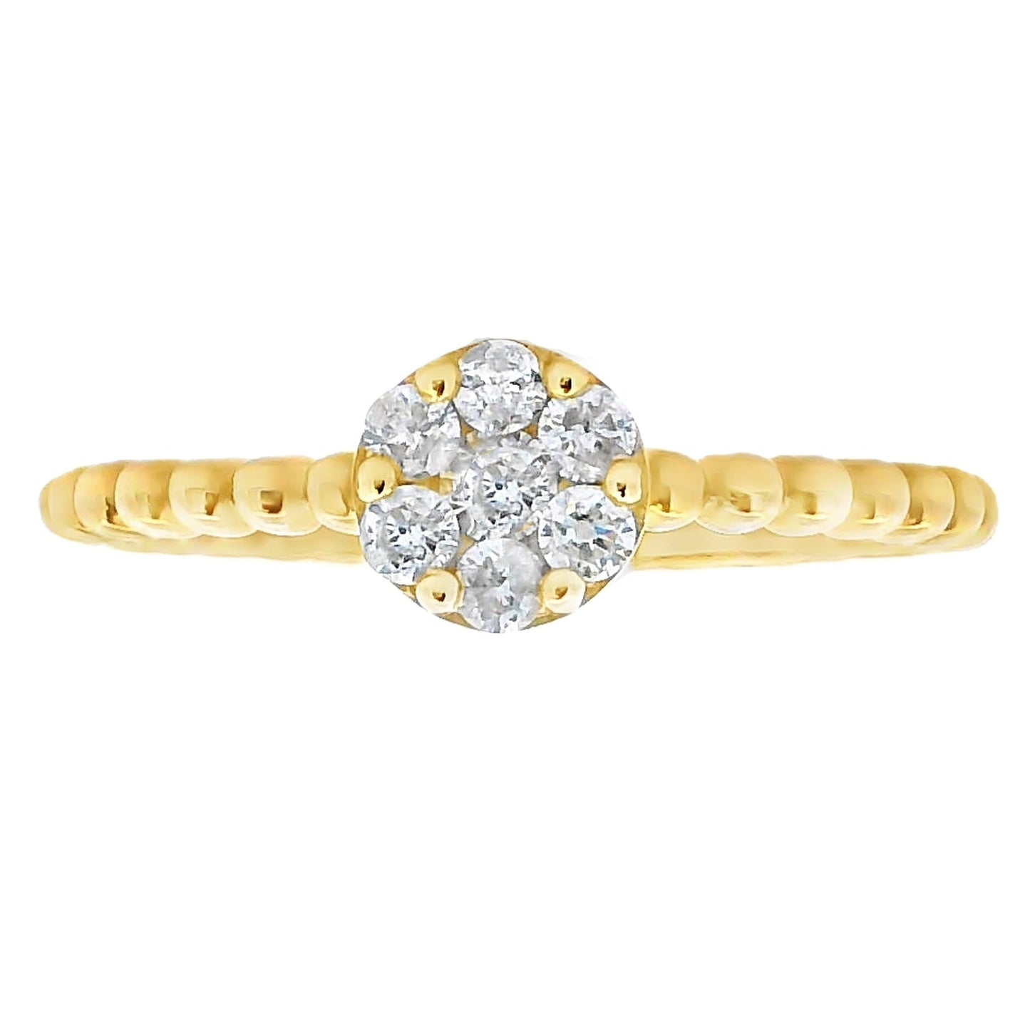 Anillo de Diamante Natural de .25ct en Oro Amarillo de 10KT
