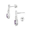 Boucles d'oreilles pendantes en améthyste et diamant de 0,93 ct en or blanc 10KT