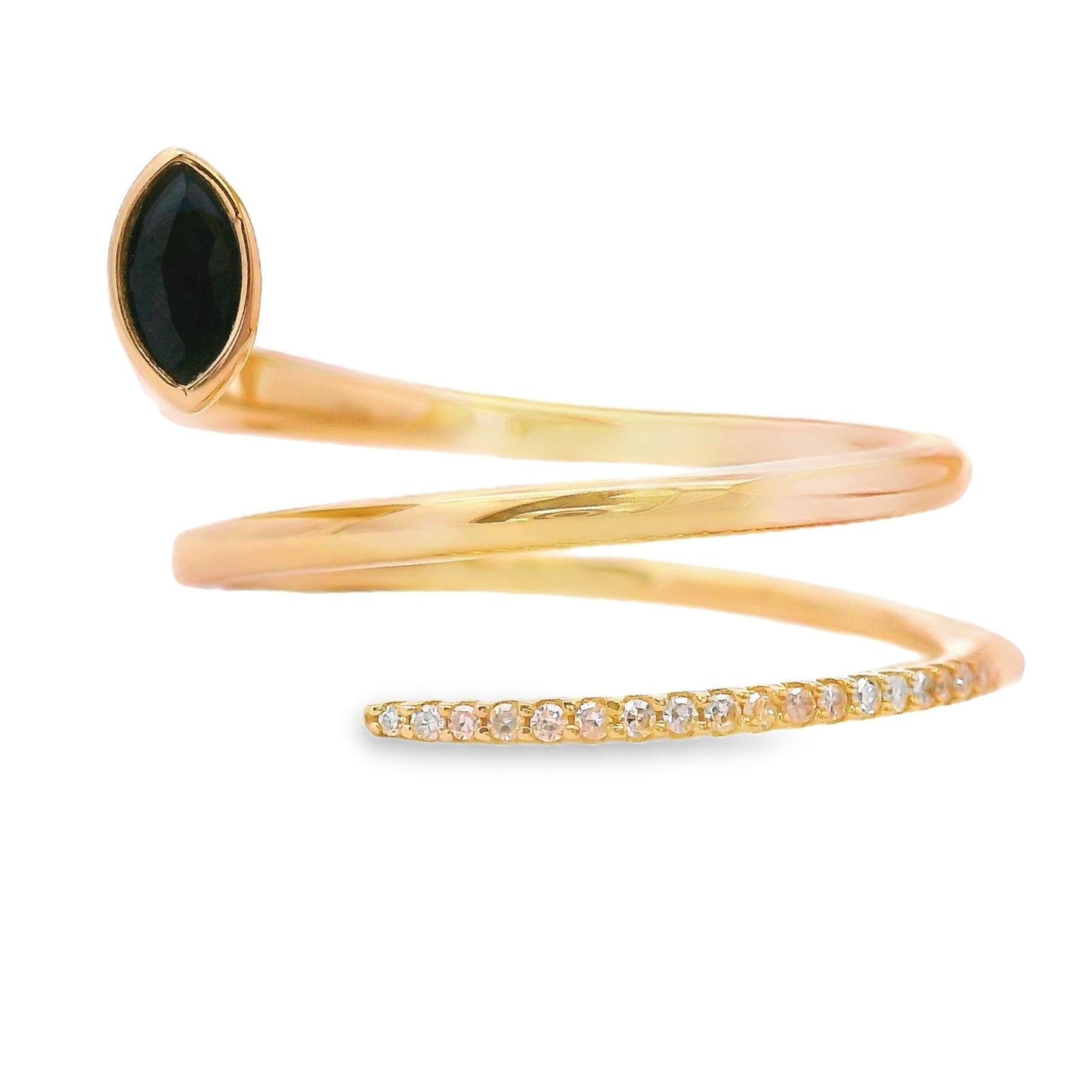 Bague en saphir et diamant de 0,78 ct en or jaune 14KT