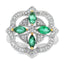 Bague en Émeraude et Diamant de 0,69 ct en Or Blanc 14KT