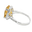 Anillo de Diamante de Citrino Natural de 5.17ct en Oro Blanco de 14KT