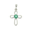 .19ct Pendentif Croix en Émeraude en Or Blanc 10KT