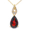 Colgante de Granate y Diamante de 1.38ct en Oro Amarillo de 10KT