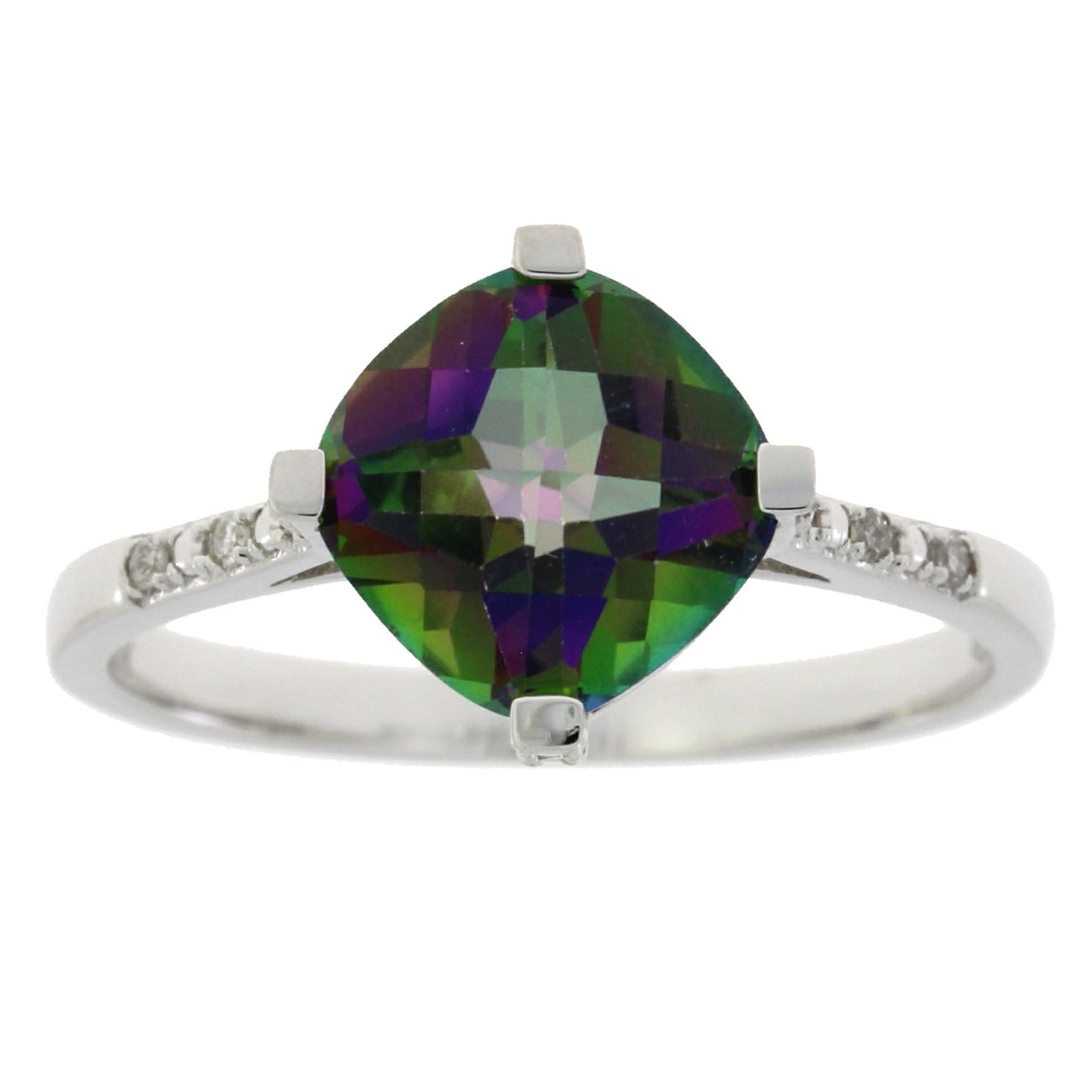 1.25ct Mystic Fire Topaz Diamond Ring in 10KT White Gold