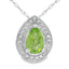 .47ct Pendentif en Péridot et Diamant en Or Blanc 10KT