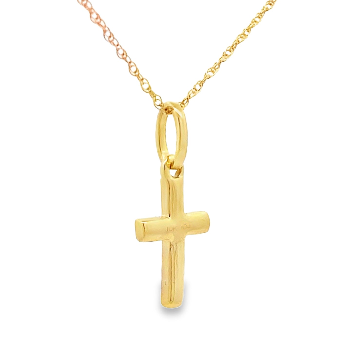 .04ct Diamond Cross Pendant in 10KT Yellow Gold