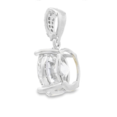 Genuine 4.00ct Moissanite Pendant in Sterling Silver