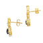 Boucles d'oreilles pendantes en onyx et diamant de 0,55 ct en or jaune 10KT