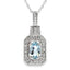 Aquamarine Diamond Pendant in 10KT White Gold