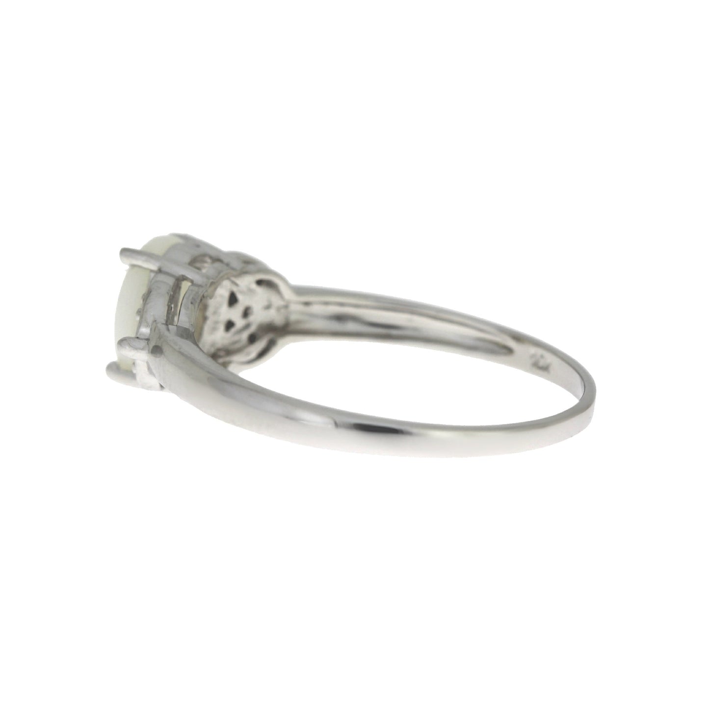 Natural Opal and Diamond Ring in 10KT White Gold