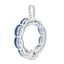 Colgante de moda con diamantes de zafiro en oro blanco de 14KT