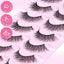 Wispy Natural Mink False Eyelashes - 7 Pairs Cat Eye Style