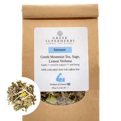 Greek Mountain Tea with Sage & Lemon Verbena – Immune-Boosting Herbal Blend