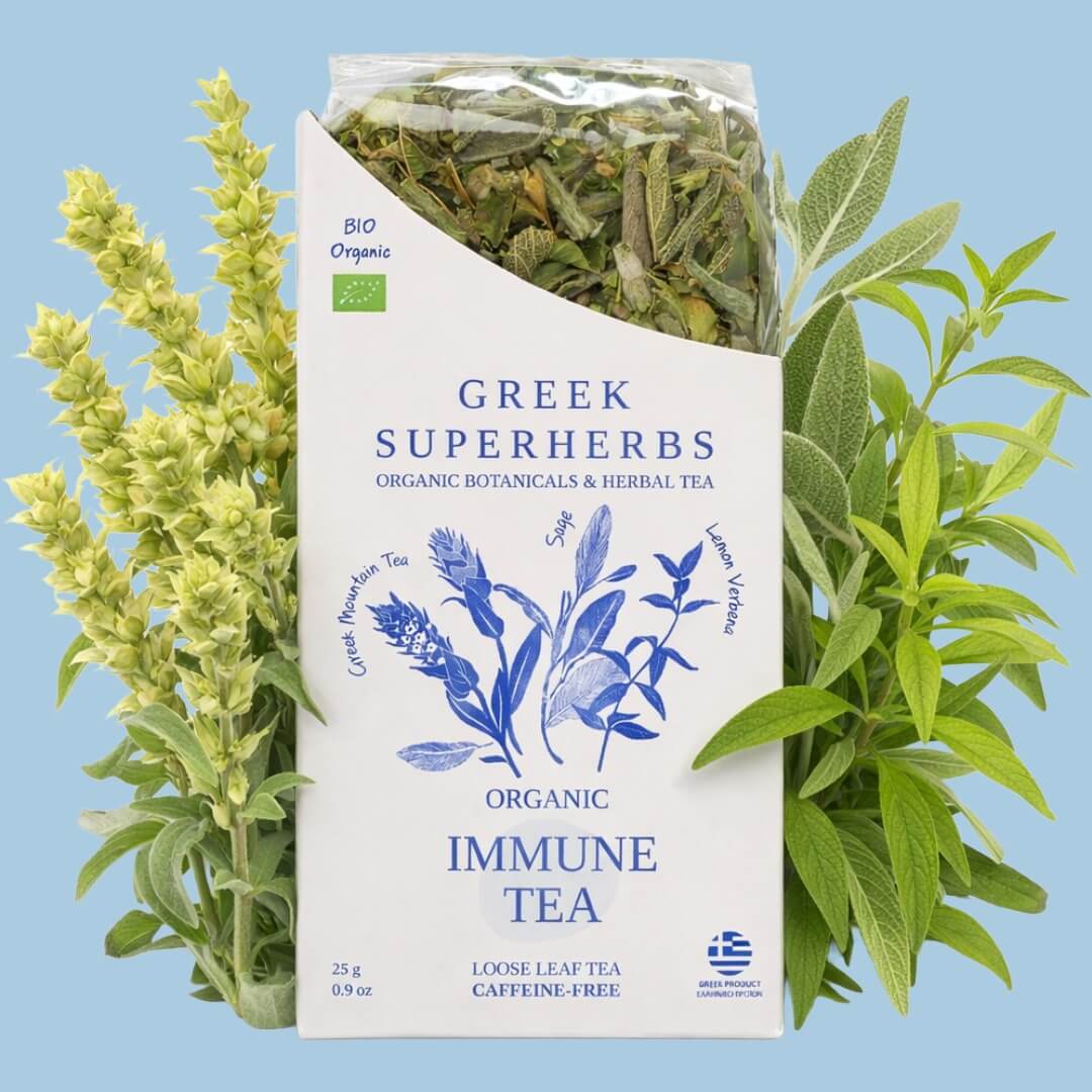 Té griego revitalizante con salvia y hierba luisa: mezcla para fortalecer el sistema inmunitario