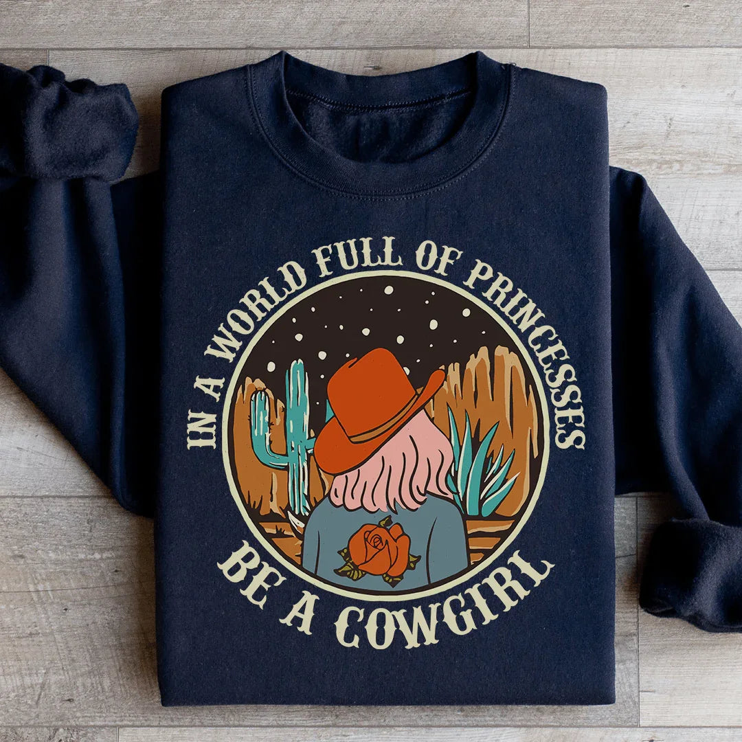 Sudadera "En un mundo lleno de princesas, sé una vaquera"