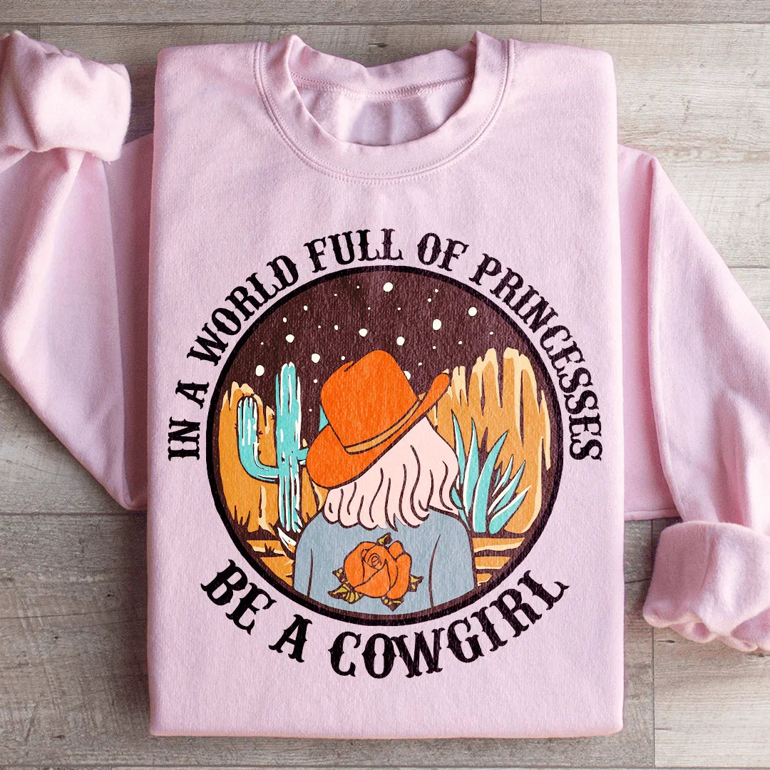 Sudadera "En un mundo lleno de princesas, sé una vaquera"