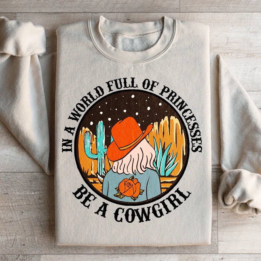 Sudadera "En un mundo lleno de princesas, sé una vaquera"