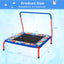 36 Inch Kids Indoor Outdoor Square Trampoline with Foamed Handrail - Blue