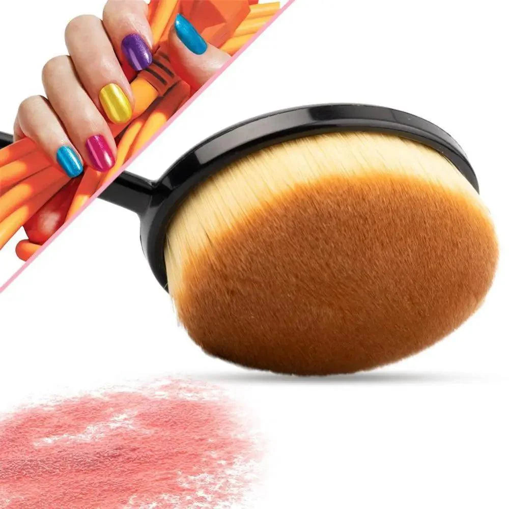 Luxury 5-Piece Oval Makeup Brush Set - Portable Blending Tools for Flawless Application - Korvel