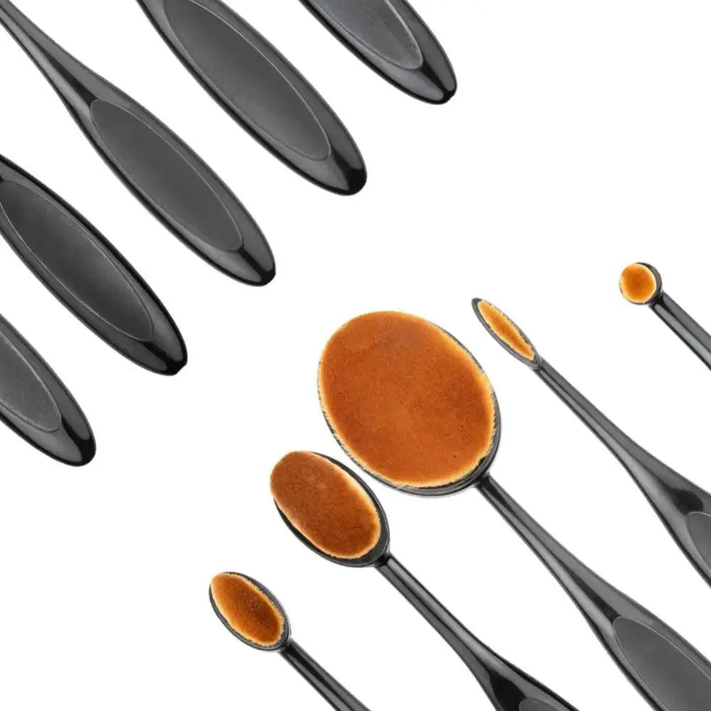 Luxury 5-Piece Oval Makeup Brush Set - Portable Blending Tools for Flawless Application - Korvel