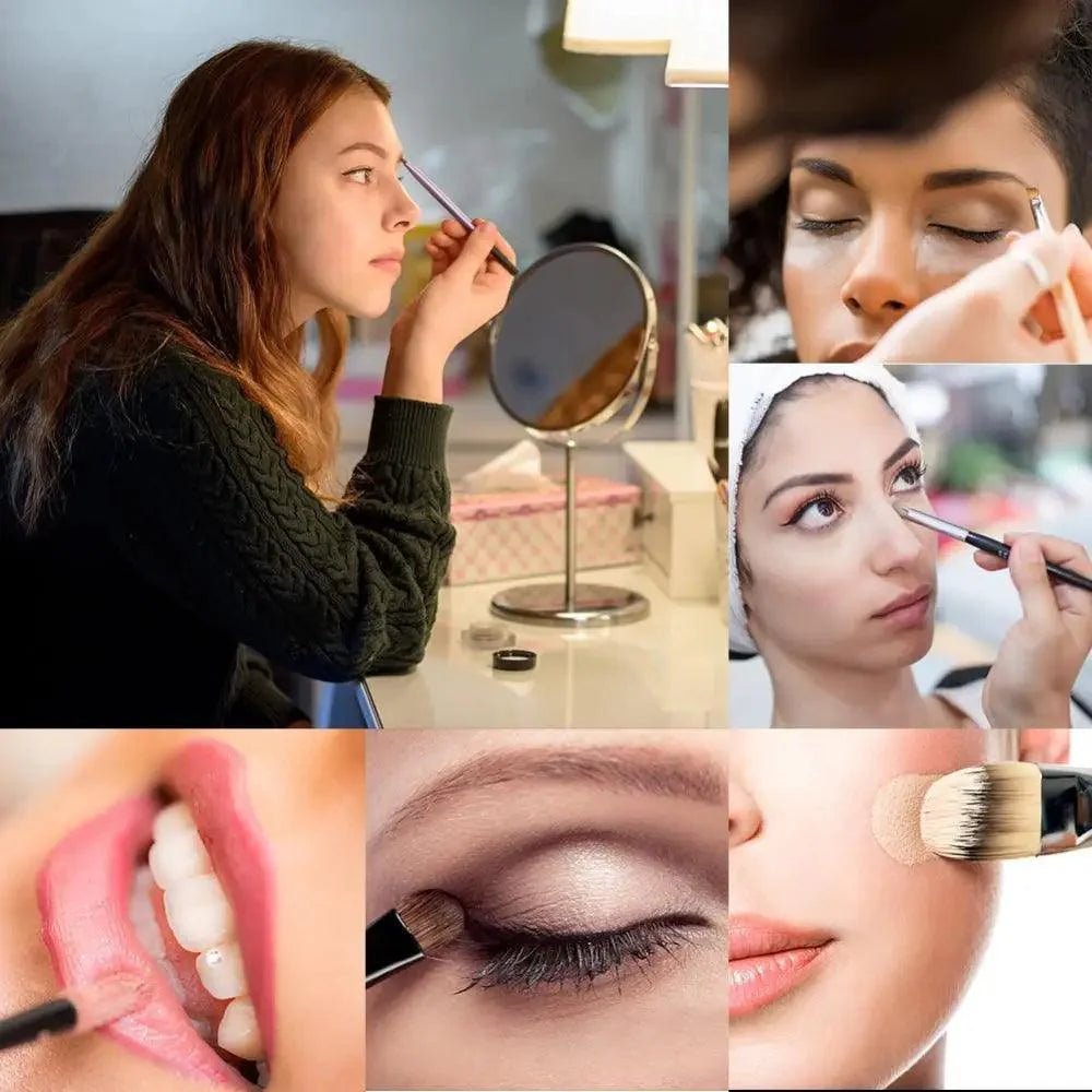 Luxury 5-Piece Oval Makeup Brush Set - Portable Blending Tools for Flawless Application - Korvel