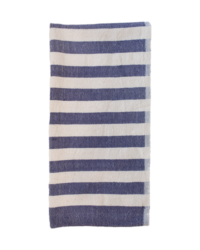 Artisan Indigo Striped Organic Cotton Hand Towel - Korvel