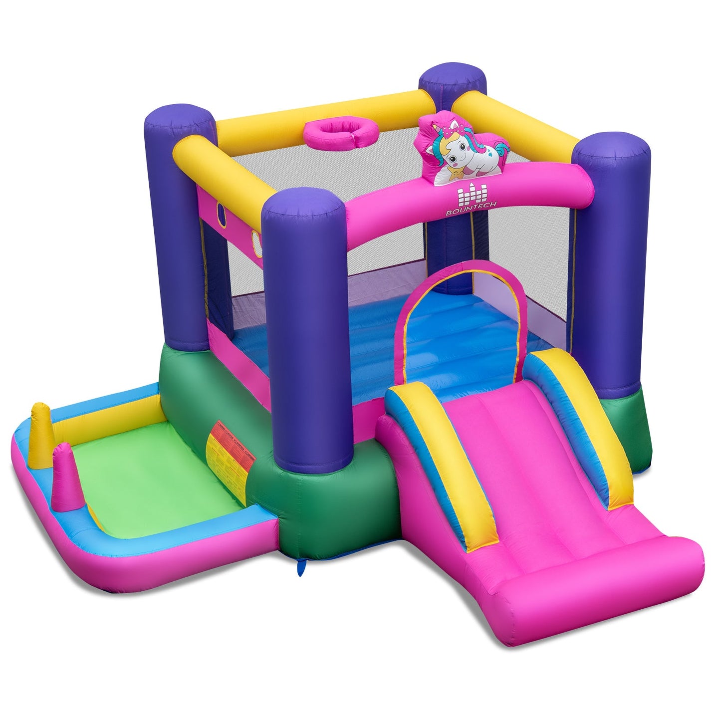 Château Gonflable avec Toboggan et Piscine à Éclaboussures