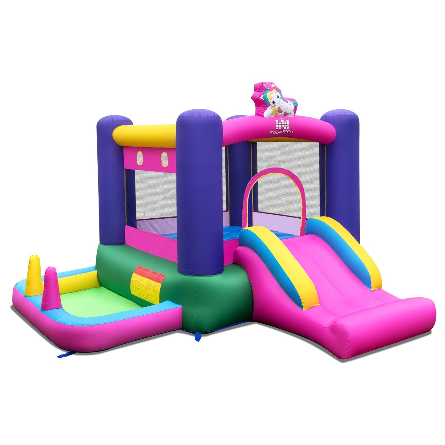 Château Gonflable avec Toboggan et Piscine à Éclaboussures