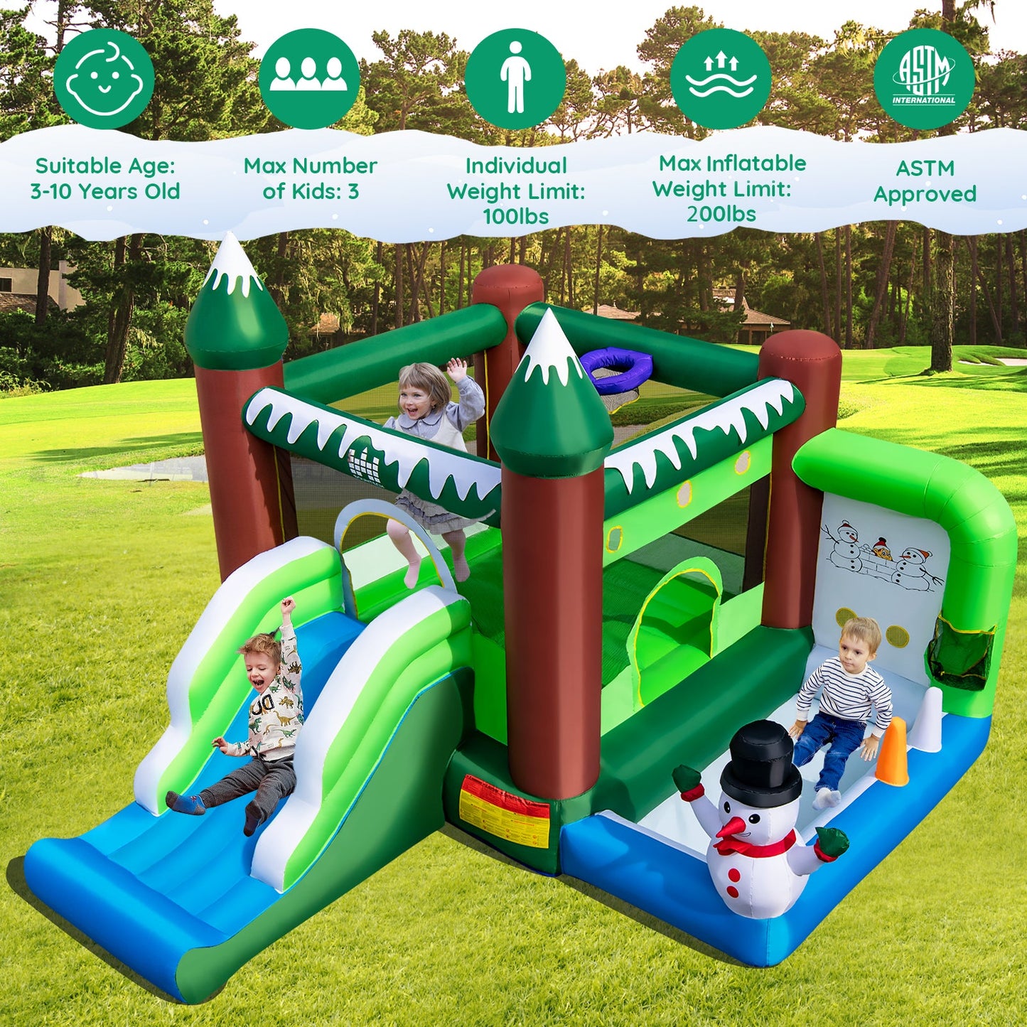 Castillo Inflable de Navidad con Ventilador