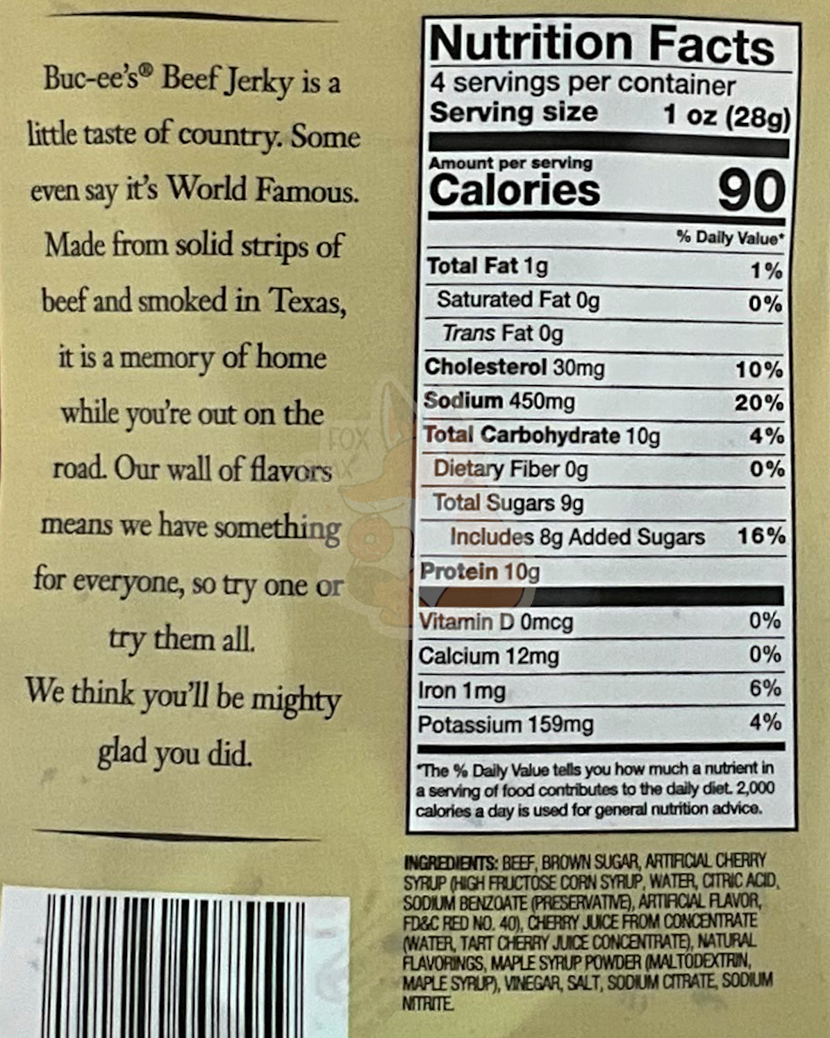 Buc-ee's Cherry Maple Beef Jerky - 4 oz