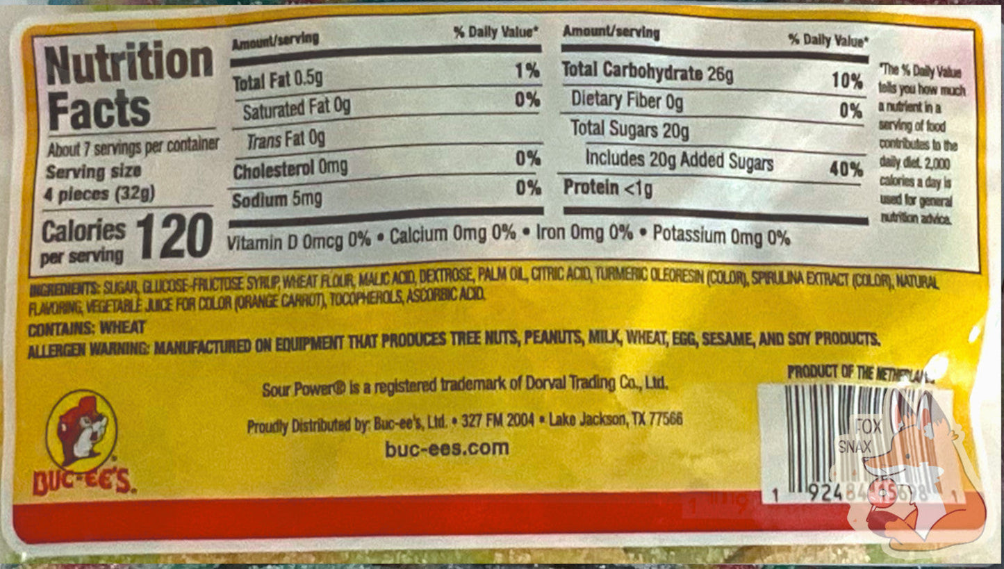 Cinturones de Caramelo Ácido de Pepinillo en Vinagre de Buc-ee's
