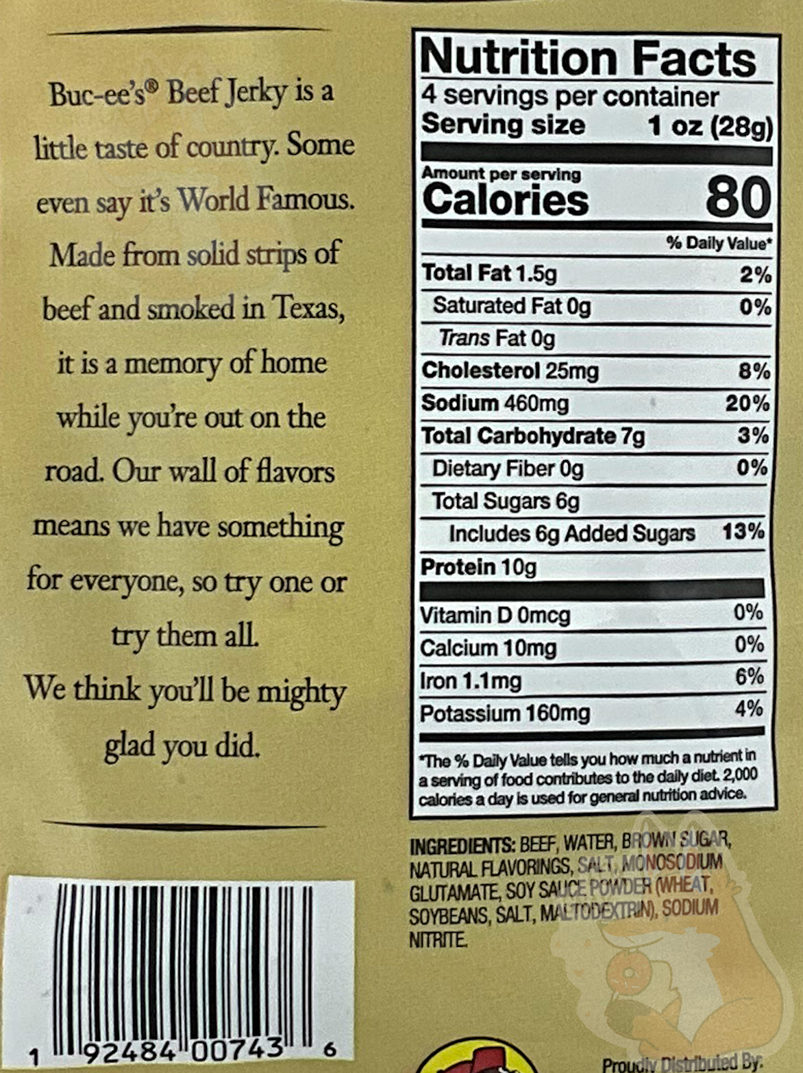Buc-ee's Bœuf Jerky Épicé