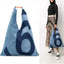 Ins Unisex Portable Tote Bag Adult Denim Cloth Bag Niche Design New Fashion Large Capacity Commuting Shoulder Bag - Korvel