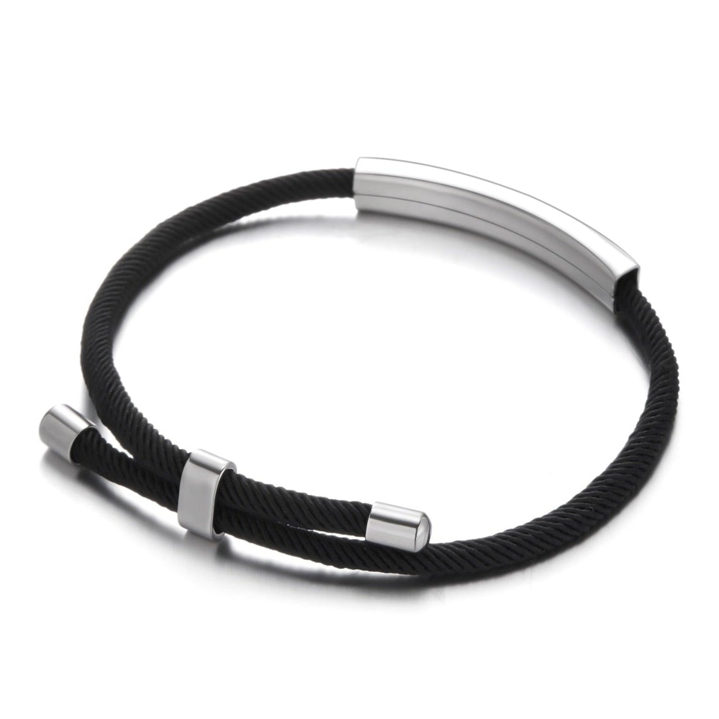 Bracelet ajustable en acier inoxydable unisexe inspirant