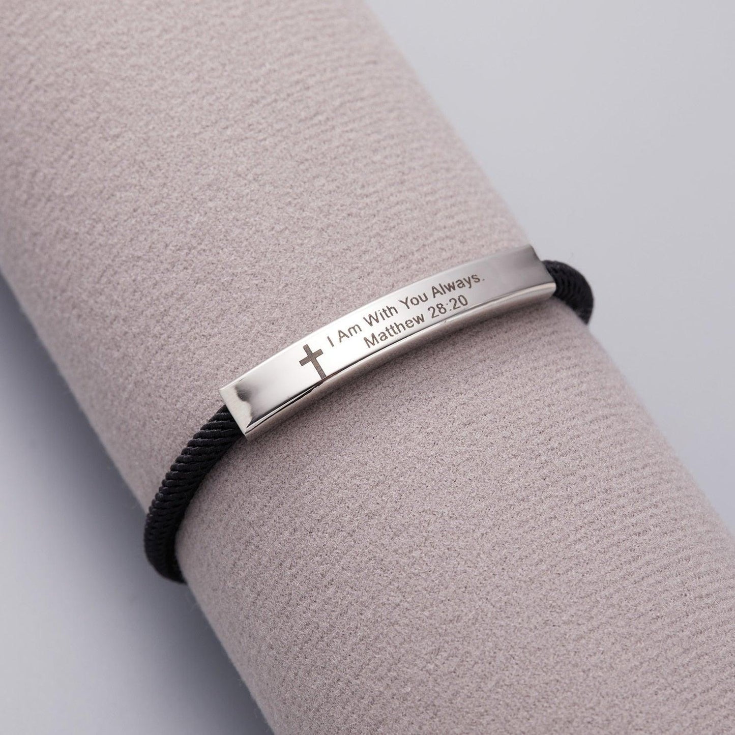 Bracelet ajustable en acier inoxydable unisexe inspirant