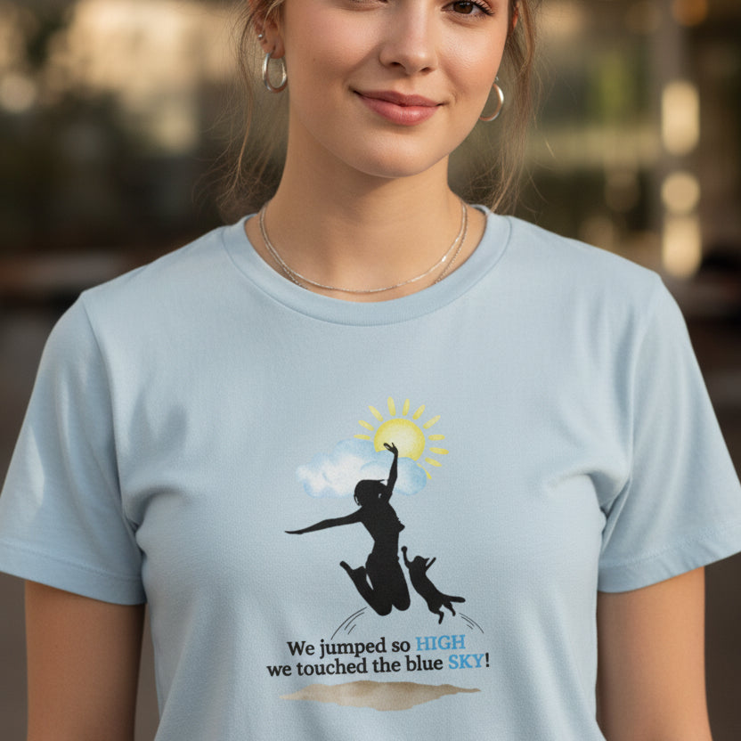Camiseta Boyfriend Inspiradora para Mujeres - Toca el Cielo Azul