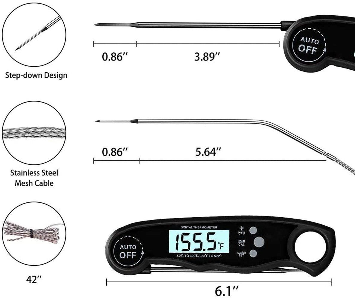 Thermomètre à viande instantané premium - Ultra rapide et étanche