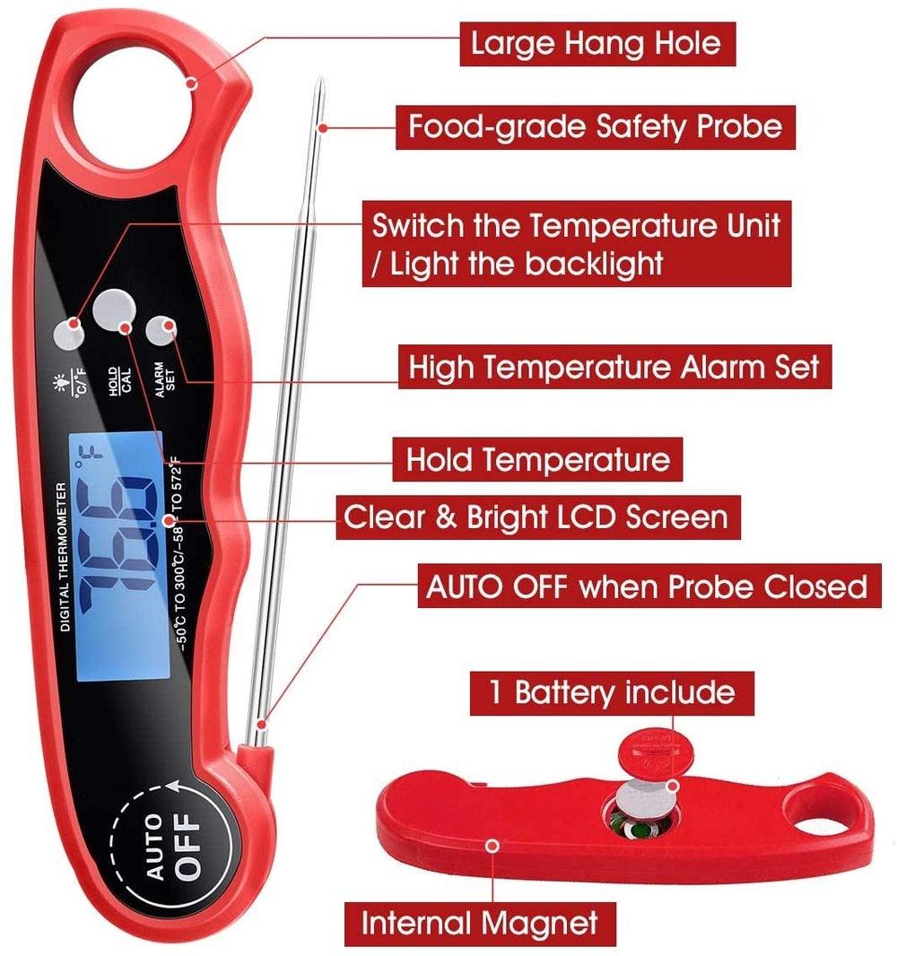 Thermomètre à viande instantané premium - Ultra rapide et étanche