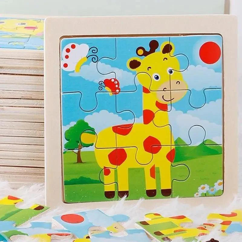 STEVEVEX Wooden 3D Tangram Puzzle for Kids