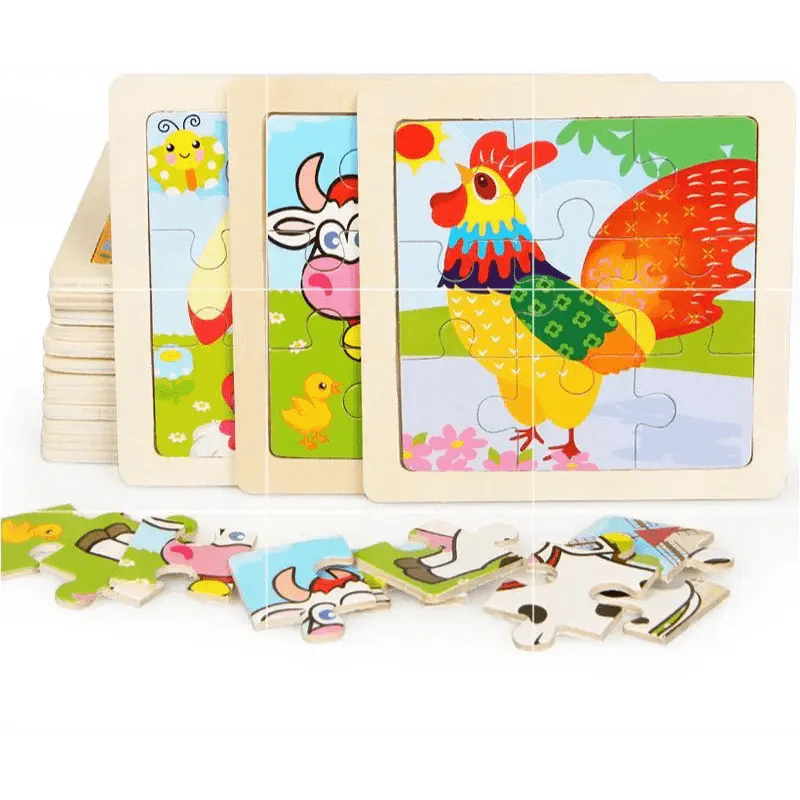 STEVEVEX Wooden 3D Tangram Puzzle for Kids